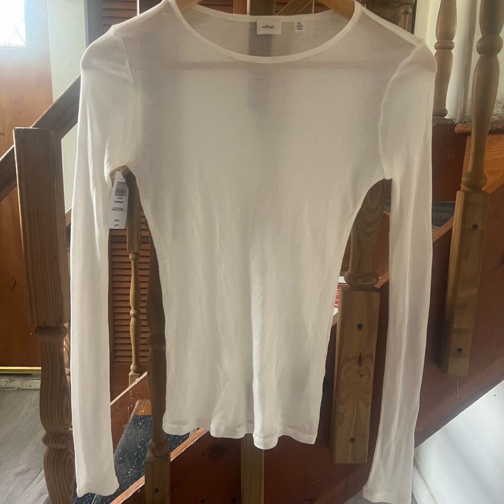 NWT Wilfred Sheer Women's Ivory Long Sleeve Top from Aritzia size XS